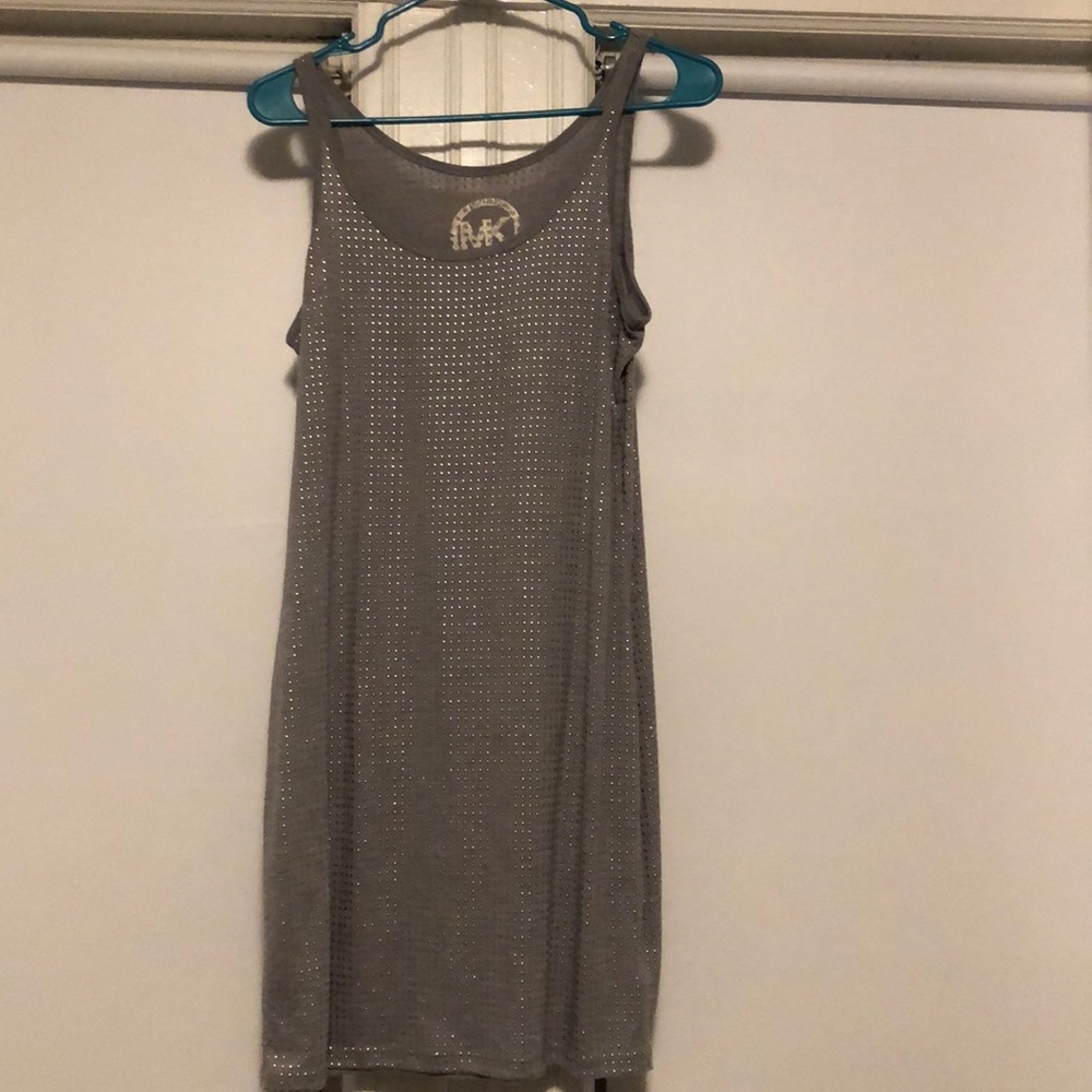 MICHAEL KORS Grey studded tank top dress